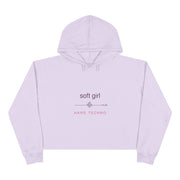 "Soft Girl, Hard Techno" Cropped Hoodie