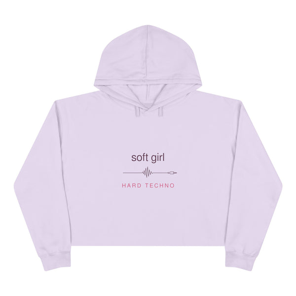 "Soft Girl, Hard Techno" Cropped Hoodie