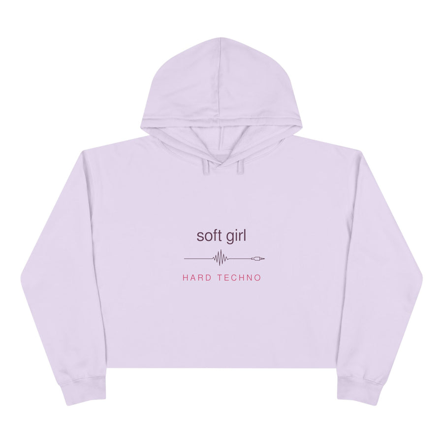 "Soft Girl, Hard Techno" Cropped Hoodie