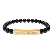 "give me the bag" Beaded Wrist Jewelry