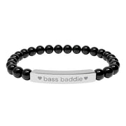 "bass baddie" Natural Stone Bar Bracelet
