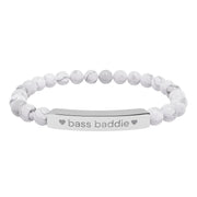 "bass baddie" Natural Stone Bar Bracelet