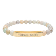 "Hydrate hottie" Natural Stone Bar Bracelet