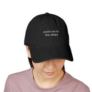 'Point me to the afters' Denim Hat — Minimal Baseball Cap