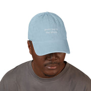 'Point me to the afters' Denim Hat — Minimal Baseball Cap