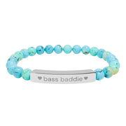 "bass baddie" Natural Stone Bar Bracelet