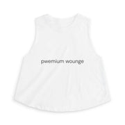 Women's Crop Top — Minimal 'pwemium wounge' Graphic Tank