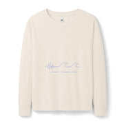 Coastal Wave Long-Sleeve Crewneck Sweatshirt — Minimal Surf Graphic