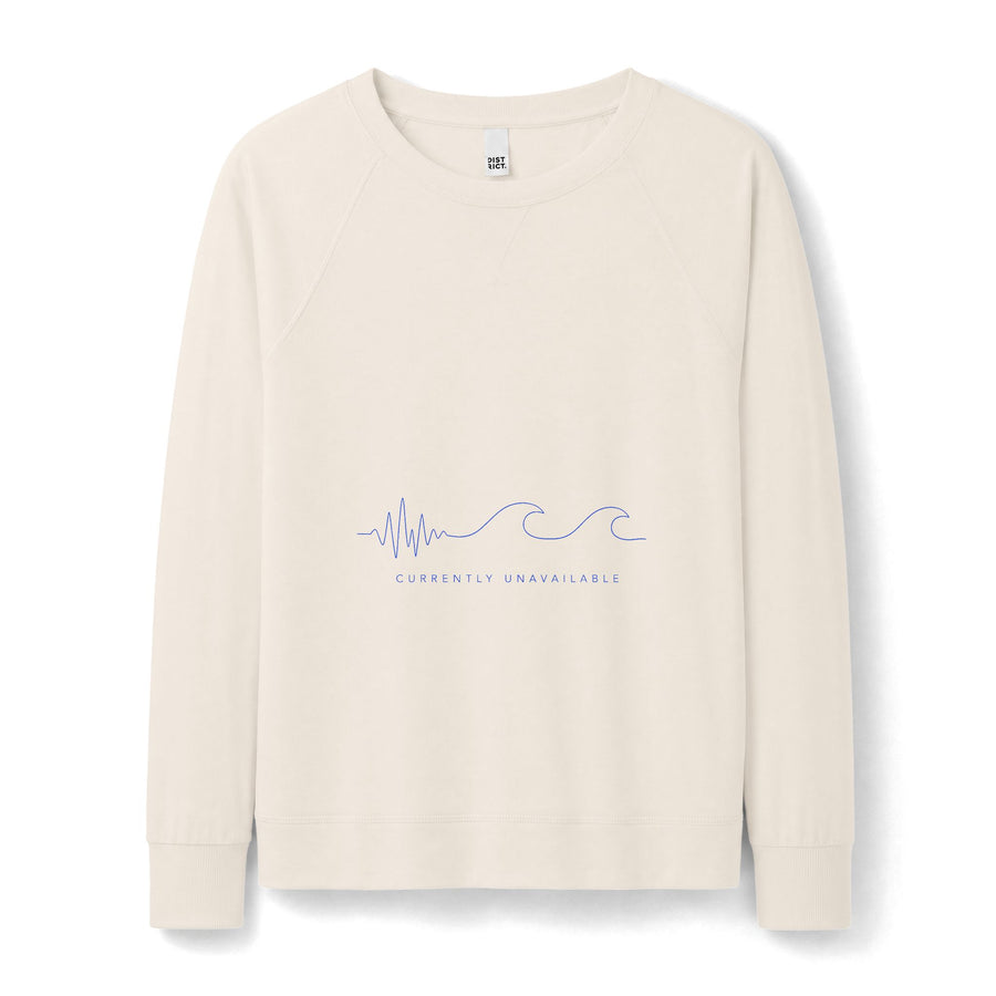 Coastal Wave Long-Sleeve Crewneck Sweatshirt — Minimal Surf Graphic