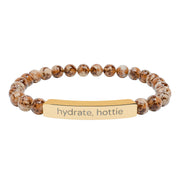 "Hydrate hottie" Natural Stone Bar Bracelet