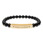 "bass baddie" Natural Stone Bar Bracelet