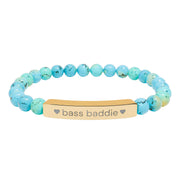 "bass baddie" Natural Stone Bar Bracelet