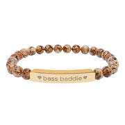 "bass baddie" Natural Stone Bar Bracelet