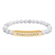 "bass baddie" Natural Stone Bar Bracelet