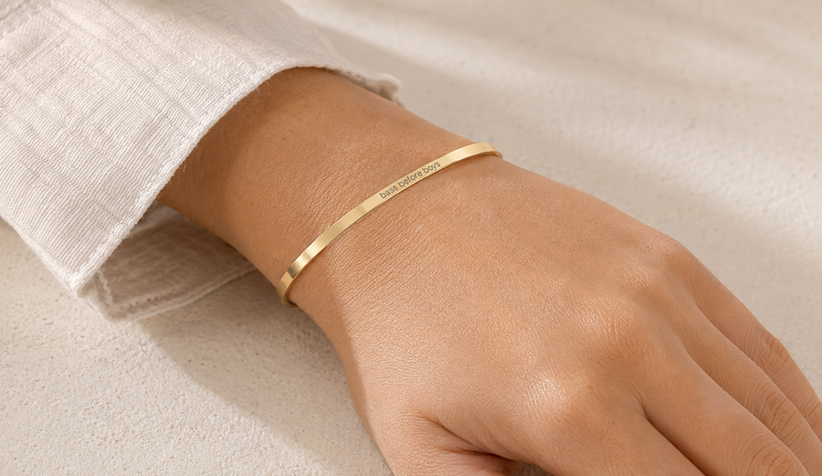 “bass before boys” Minimalist Bangle