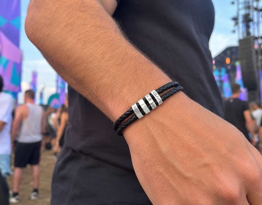 "Can I get a bump" men's bracelet
