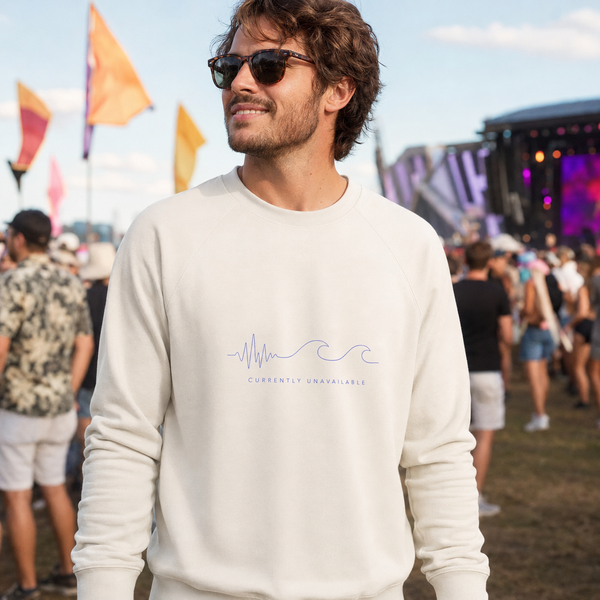Coastal Wave Long-Sleeve Crewneck Sweatshirt — Minimal Surf Graphic