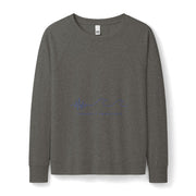 Coastal Wave Long-Sleeve Crewneck Sweatshirt — Minimal Surf Graphic
