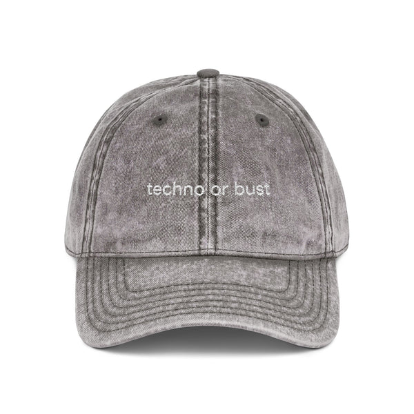 "techno or bust" Washed Dad Hat