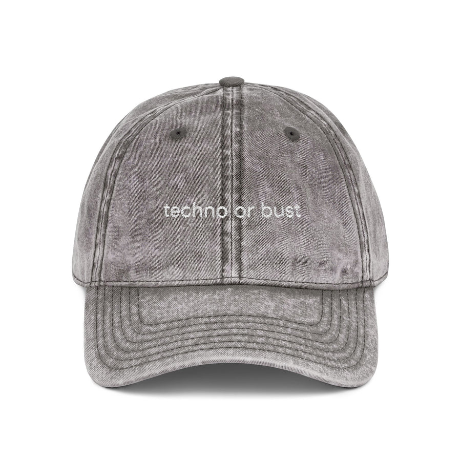 "techno or bust" Washed Dad Hat