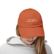 Hot girls need earplugs distressed hat