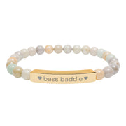 "bass baddie" Natural Stone Bar Bracelet