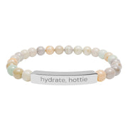 "Hydrate hottie" Natural Stone Bar Bracelet
