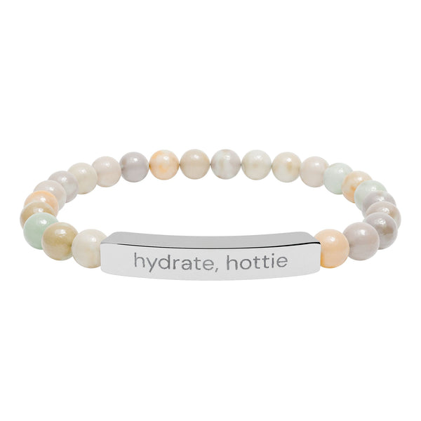 "Hydrate hottie" Natural Stone Bar Bracelet