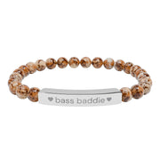 "bass baddie" Natural Stone Bar Bracelet