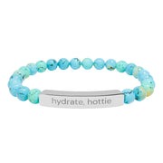 "Hydrate hottie" Natural Stone Bar Bracelet
