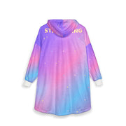 Hooded Blanket — Pastel Galaxy "The Afters Are In Here" Cozy Wearable Throw