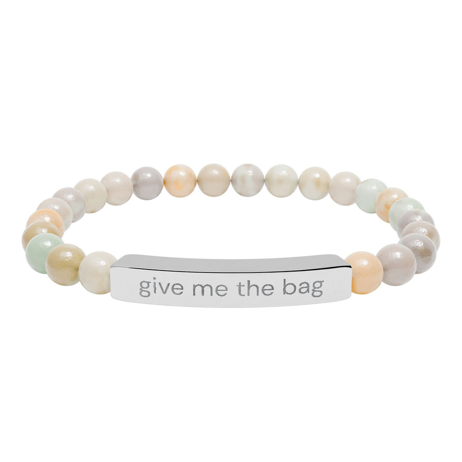 "give me the bag" Beaded Wrist Jewelry