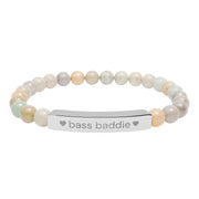 "bass baddie" Natural Stone Bar Bracelet