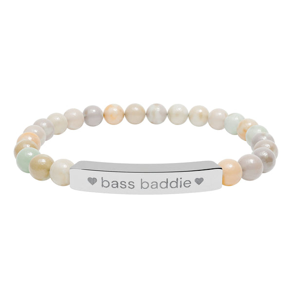 "bass baddie" Natural Stone Bar Bracelet
