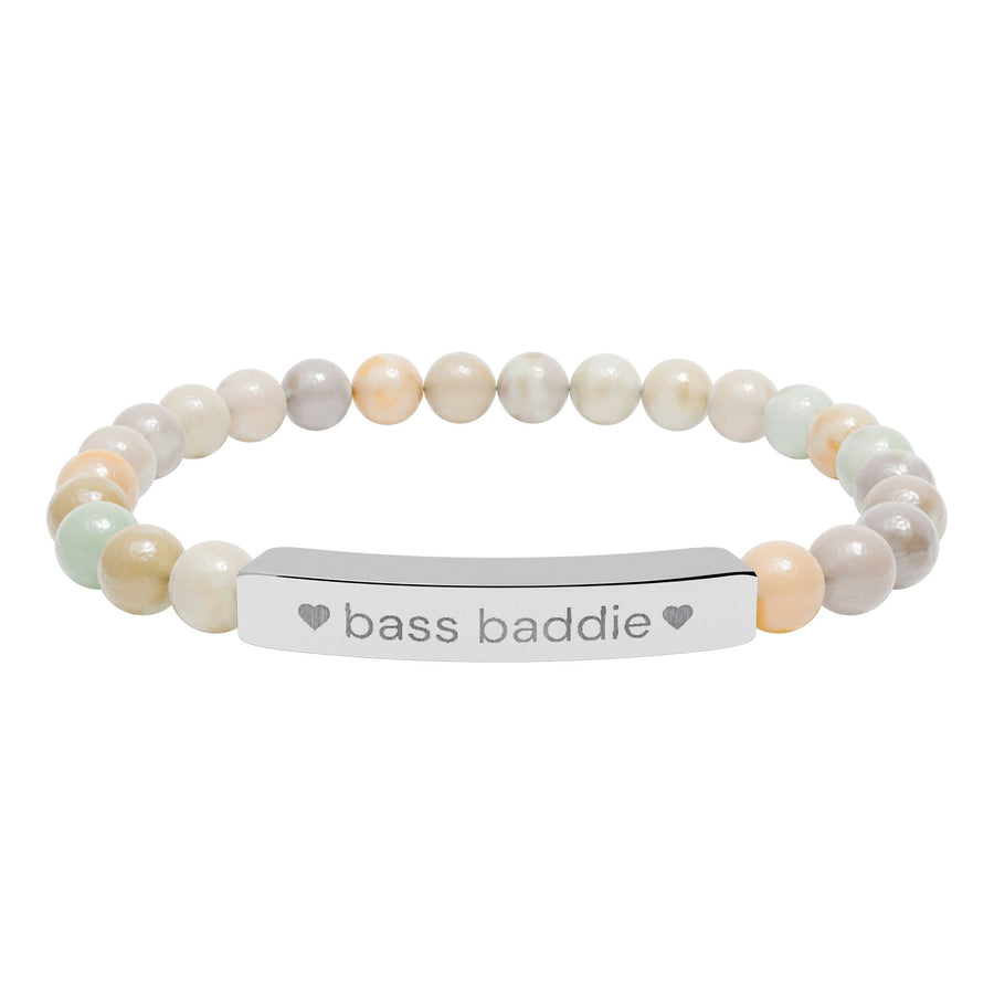 "bass baddie" Natural Stone Bar Bracelet