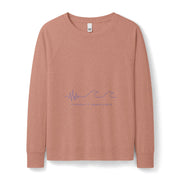 Coastal Wave Long-Sleeve Crewneck Sweatshirt — Minimal Surf Graphic